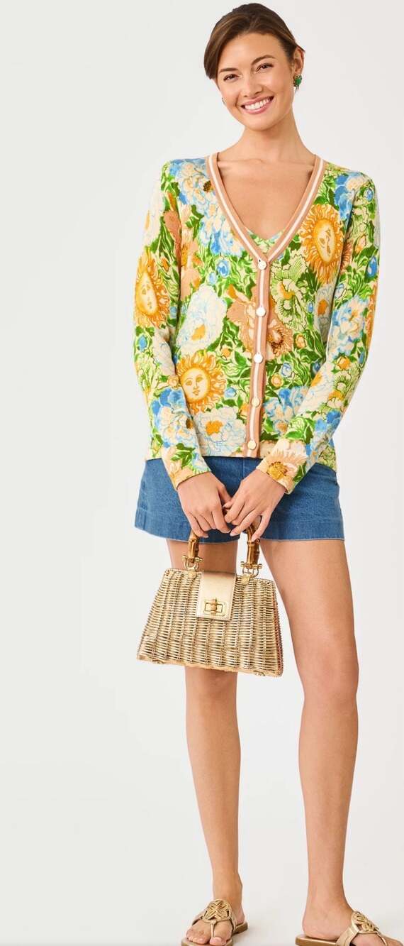 Lilly Pulitzer Pollyanne Cardigan in Floral Sun Print Size Small NWT